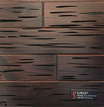 E-Peck by Synergy Wood features an exclusive process that replicates pecky cypress wood planks. Ideal for wood ceilings and covered porches.
