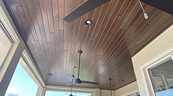 Red Grandis Mocha prefinished wood ceilings by Synergy Wood