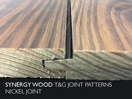 Nickel Joint Shiplap style Synergy Wood features prefinished, handcrafted wood walls and wood ceilings. 