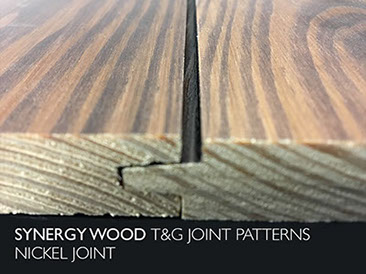 Nickel Joint tongue and groove pattern Shiplap style. Synergy Wood features prefinished, handcrafted wood walls and wood ceilings. 