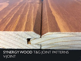 V-JOINT Synergy Wood features prefinished, handcrafted wood walls and wood ceilings. 