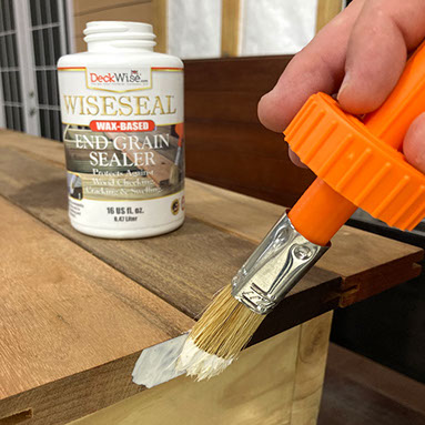WiseSeal End Grain Sealer by DeckWise. Perfect for sealing the cut ends of your Red Grandis boards prior to installation
